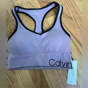 Calvin Klein Intimates Purple Racerback MediumImpact Removable Cups Sports Bra S